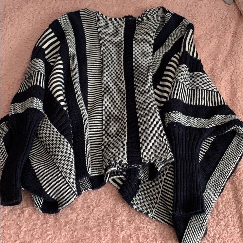Oversized Poncho with Sleeves